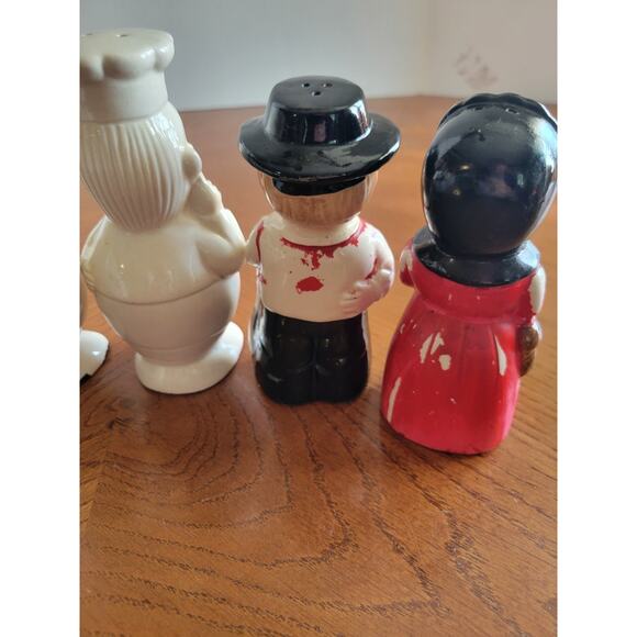 Vintage Salt Pepper SP Shaker Chef & Amish Couple Ceramic Novelty Figures *Flaws - Picture 11 of 16